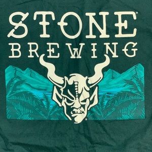 New Stone Brewering T-Shirt XL Beer Gargoyle Green